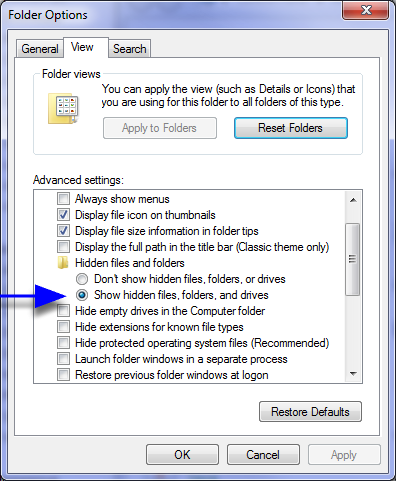 Folder Options in Windows