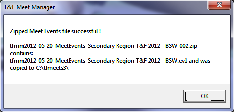 Successfully saved the zip file