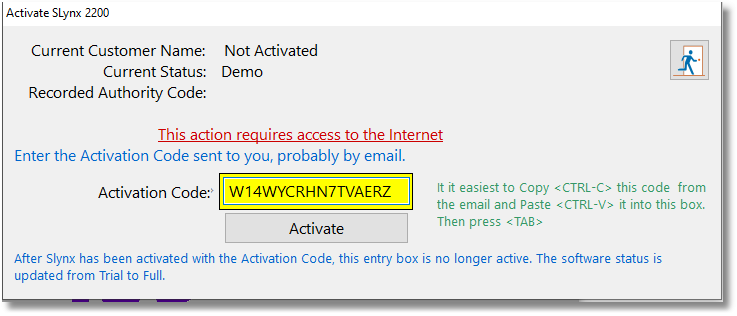 Activation Window in SLynx