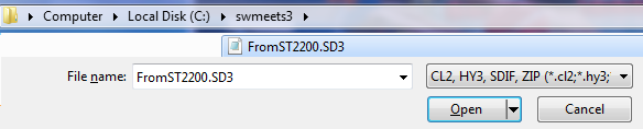Select the .SD3 file