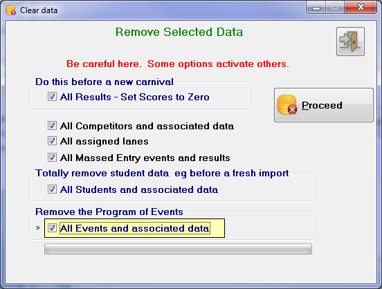 Data deletion options